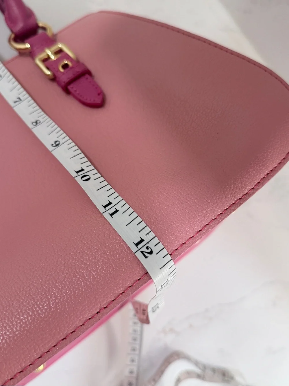Miu Miu Two-Tone Pink Leather Satchel Crossbody Bag Gold Hardware Made Italy